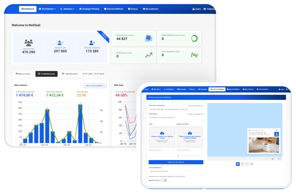 advertising platform Bildschirmkopien der Software