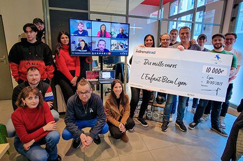 Adrenalead supports L'Enfant Bleu Lyon with financial donation and awareness efforts