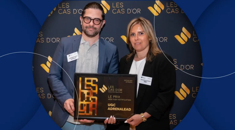 Cas d'or 2023 Adrenalead et UGC - trophée de l'innovation publicitaire