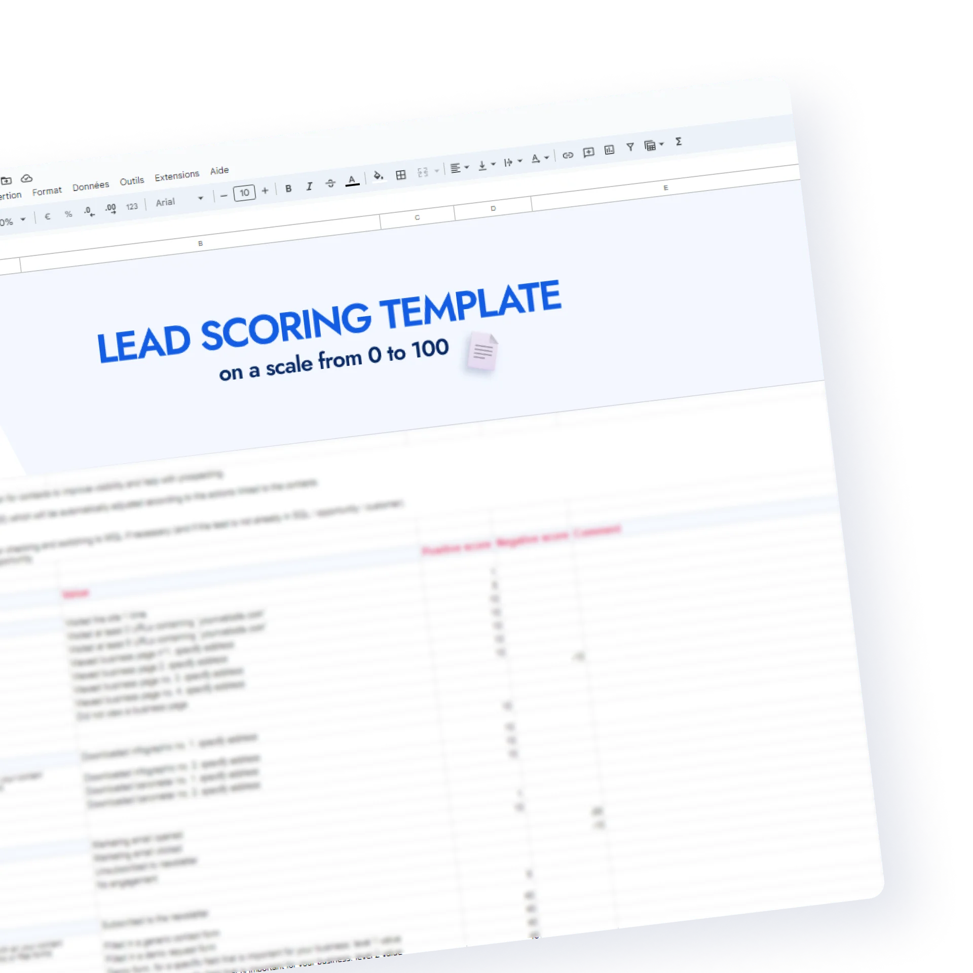 lead scoring sheet template
