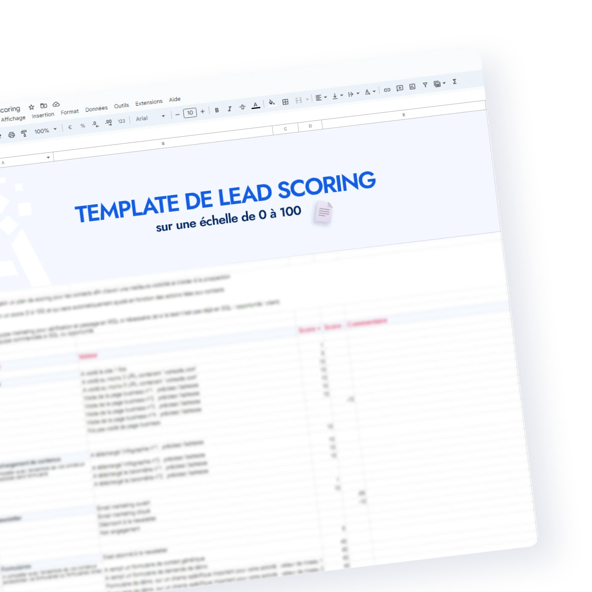 tableau de lead scoring