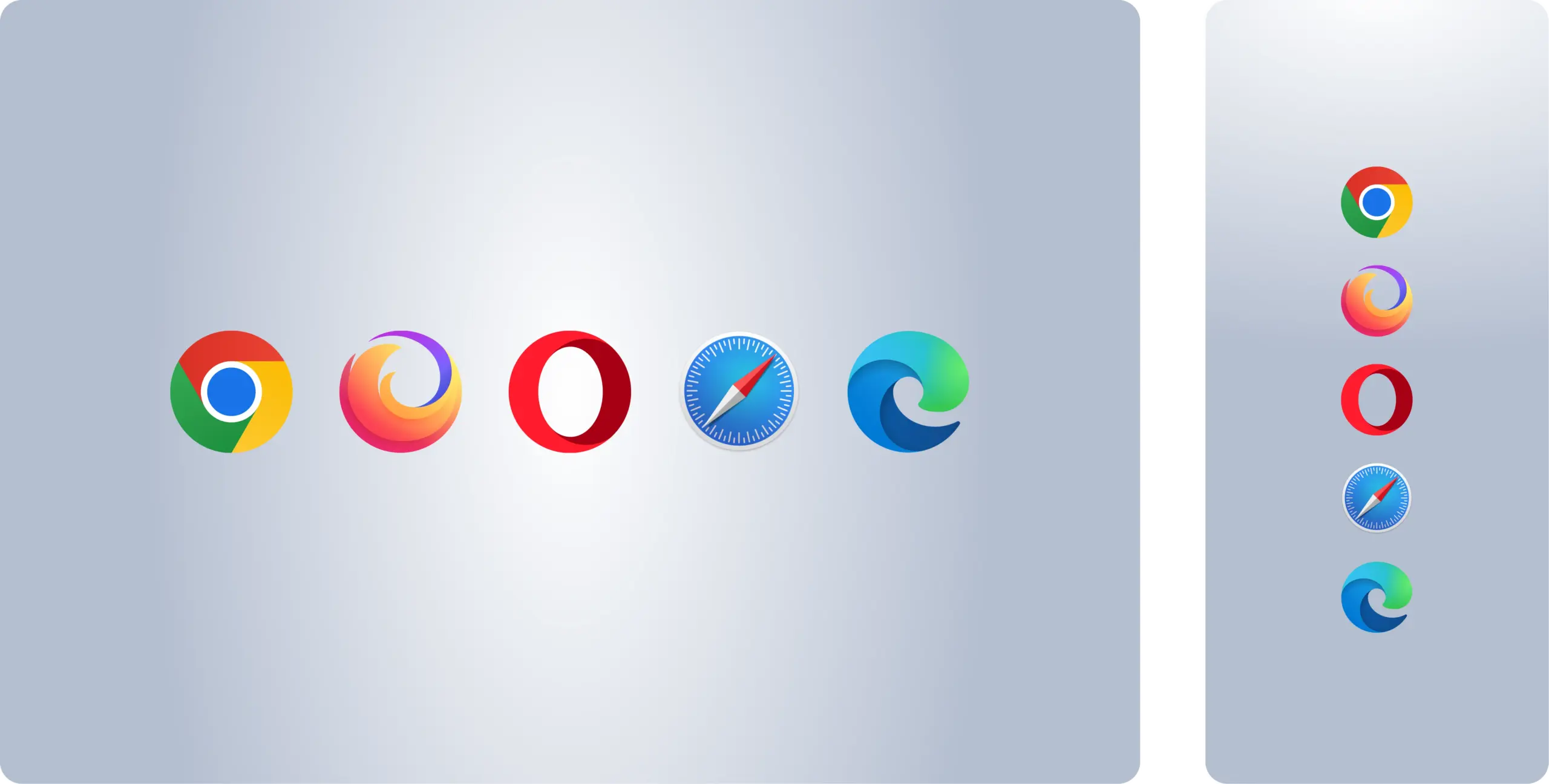 Logo of browsers compatible with the In-Page Push format