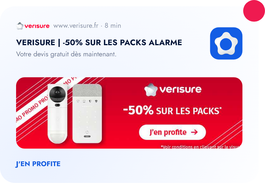 exemple de web push notification Darwin Agency campagne Verisure